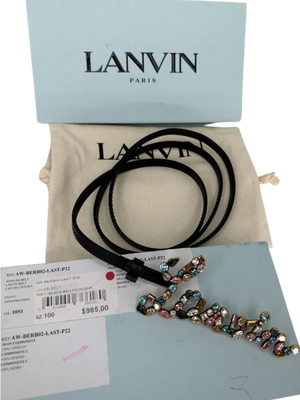 Lanvin Jewelled Logo Detailed Belt