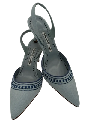 Manolo Blahnik Cadana Gala Embroidered Slingback Pumps