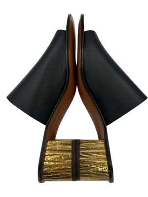 Chloe Qassie Leather Block-Heel Mule Sandal - Size 39.5