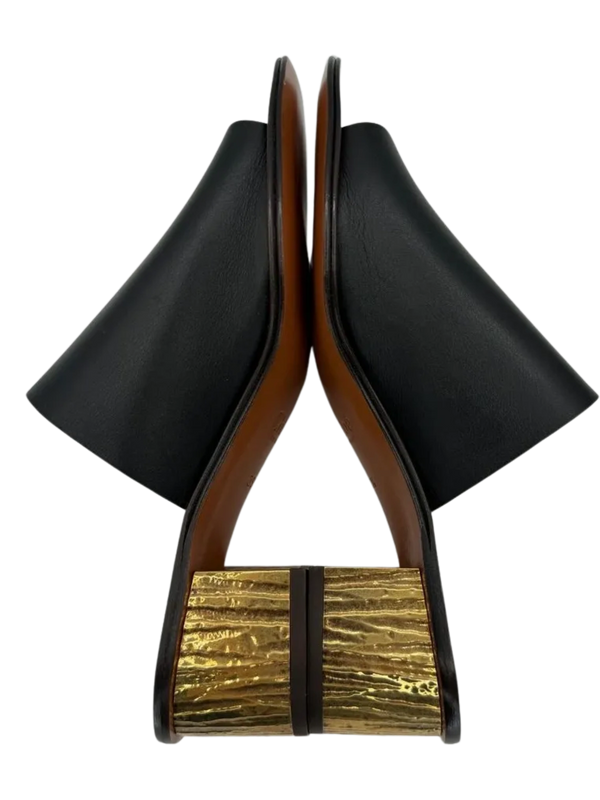 Chloe Qassie Leather Block-Heel Mule Sandal - Size 39.5