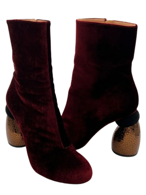 Dries Van Noten - Velvet Ankle Boots - Size 39