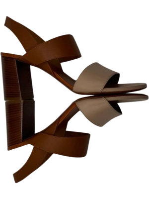 Chloe Mia Two Tone Block Heel Sandals