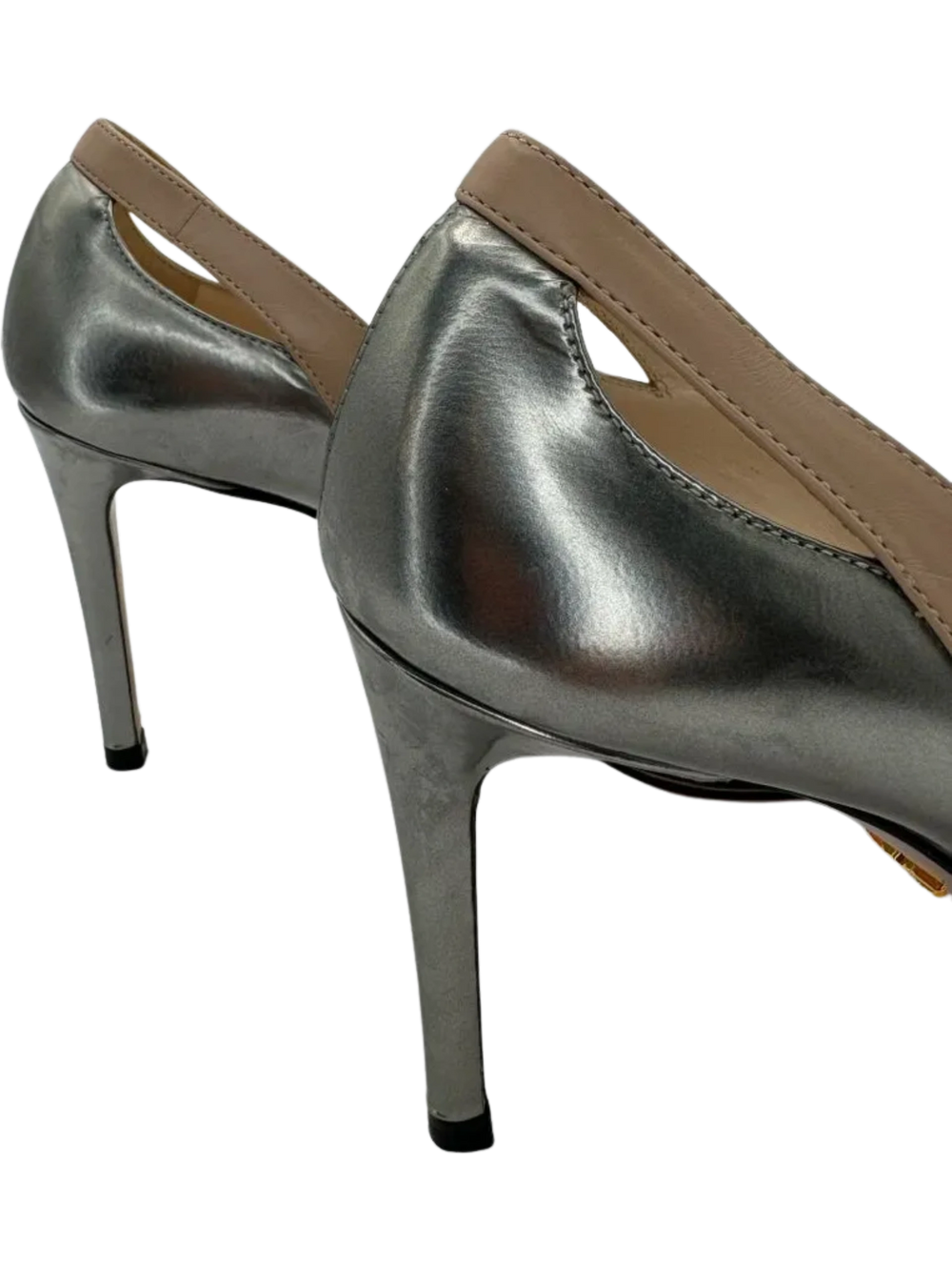 Prada Nude/Metallic Pointed Toe Heels - 39 *NEW*