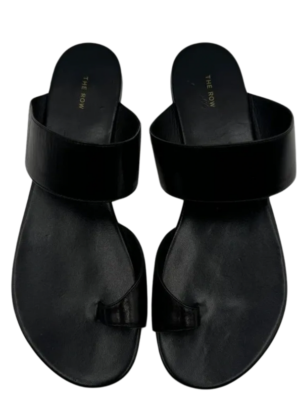 The Row Infradito Flat Leather Toe-Strap Slide Sandals - Size 39 *NEW*