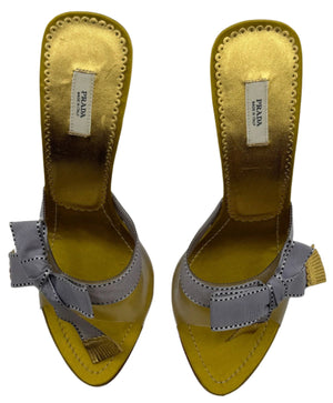 Prada Vintage Purple Ribbon and Pink Velvet Pumps - 38 EU