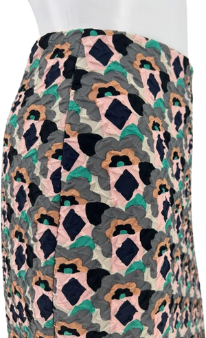 Prada Embossed Multi Color Geometric Print Pencil Skirt *NEW*