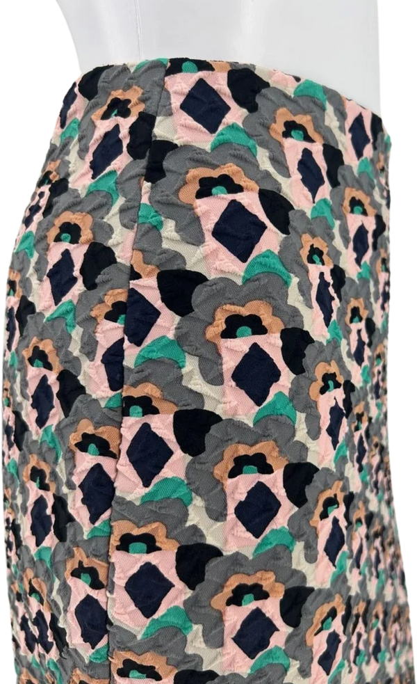 Prada Embossed Multi Color Geometric Print Pencil Skirt *NEW*
