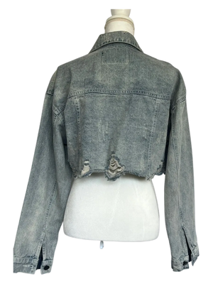 Alexander Wang Distressed Denim Crop Jacket