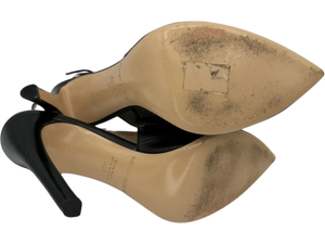 Giorgio Armani Black Leather Slingbacks - Size 39.5