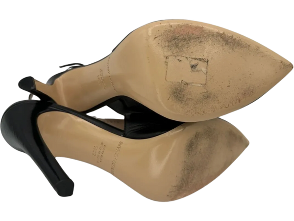 Giorgio Armani Black Leather Slingbacks - Size 39.5