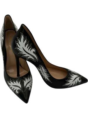 Gianvito Rossi Santa Fe Studded Pumps in Black Leather *NEW*