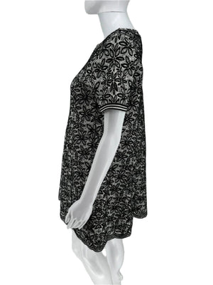 Alaia Iconic Stretch Knit Cap Sleeve Boat Neck A-line Mini Dress – Size 42