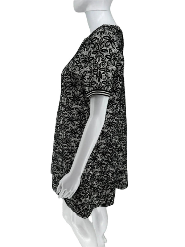 Alaia Iconic Stretch Knit Cap Sleeve Boat Neck A-line Mini Dress – Size 42