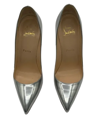 Christian Louboutin SO KATE 120 Metallic Silver Stiletto Heels