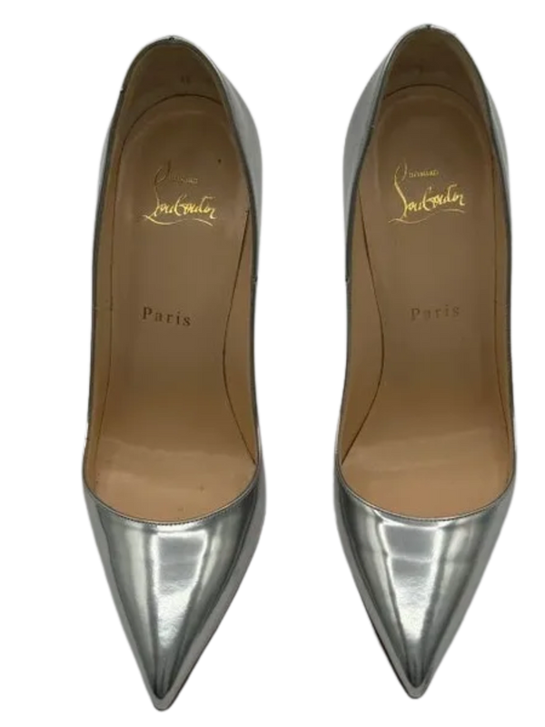 Christian Louboutin SO KATE 120 Metallic Silver Stiletto Heels