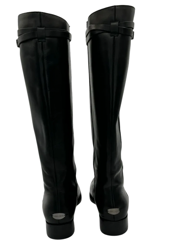 JIMMY CHOO Hyson Leather Riding Boots Size 39