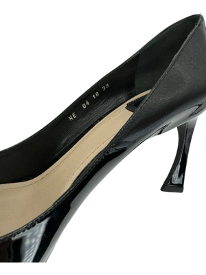 Christian Dior Black Patent Leather "Instinct" Pointed Toe Pumps