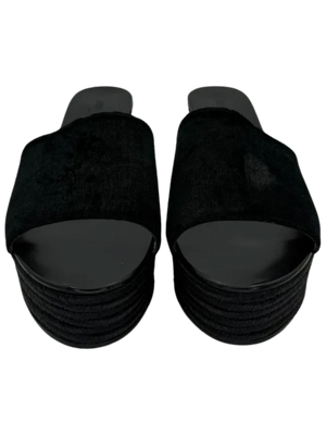 Jimmy Choo Deedee Liquid Velvet Jute Wedge Sandals *NEW*