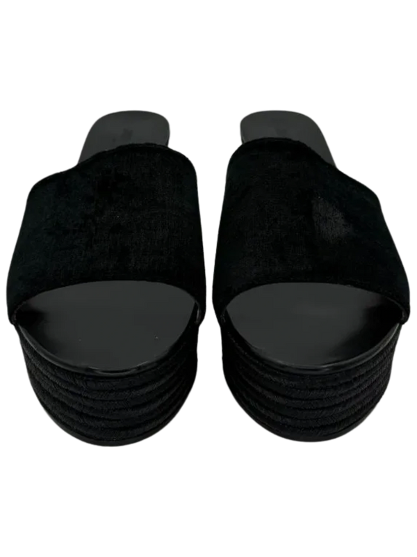 Jimmy Choo Deedee Liquid Velvet Jute Wedge Sandals *NEW*