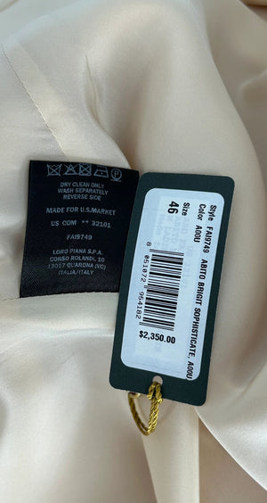 Loro Piana Brigit Ivory Wool & Silk Sleeveless Dress - IT 46- NWT