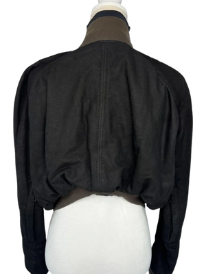 Haider Ackermann Crop Leather Bomber Jacket