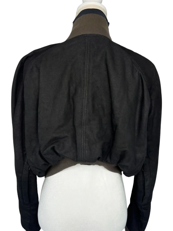 Haider Ackermann Crop Leather Bomber Jacket