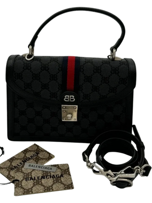 Gucci X BALENCIAGA BB Supreme Monogram Top Handle Bag