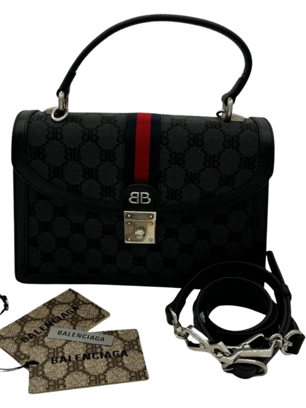 Gucci X BALENCIAGA BB Supreme Monogram Top Handle Bag
