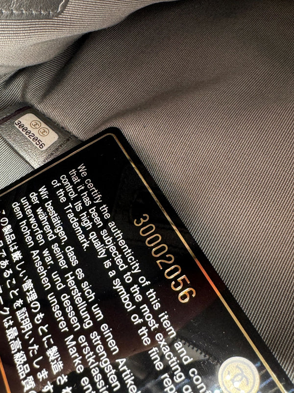 Chanel Written In Chain Metallic Crumpled Calfskin Signature Pouch Silver