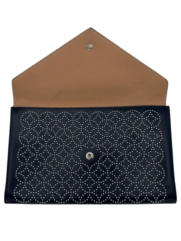 Alaia Blue Studded Louise Embellished Envelope Clutch