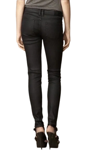Burberry Wax Coated Skinny Low Rise