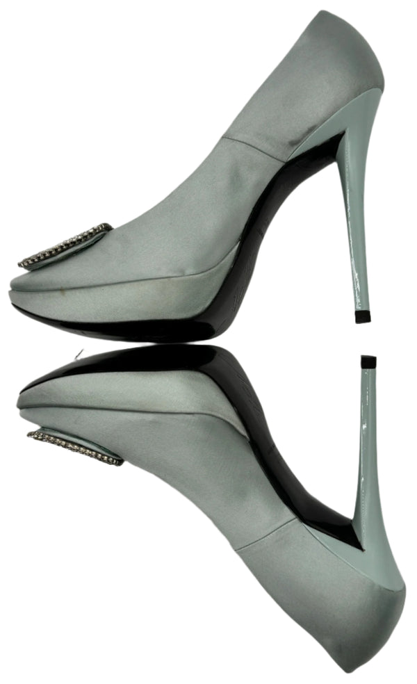 Roger Vivier Trompette Satin Heels - Sz 39.5