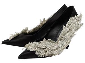 BALENCIAGA Sequin-embellished satin pumps *NEW*