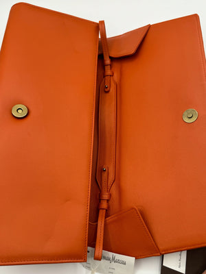 Akris Anouk Flap Clutch in Orange - NEW