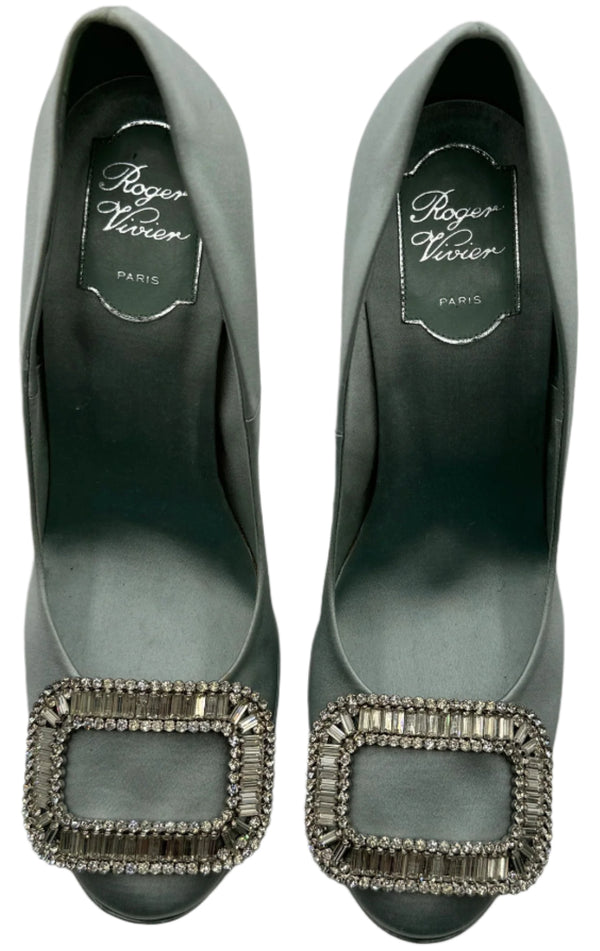 Roger Vivier Trompette Satin Heels - Sz 39.5