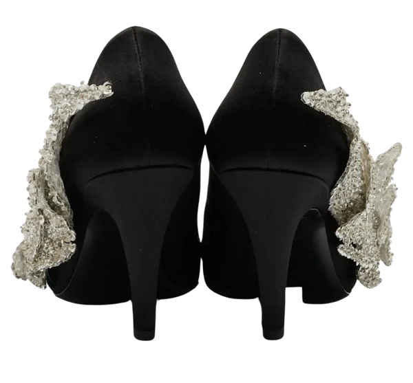 BALENCIAGA Sequin-embellished satin pumps *NEW*