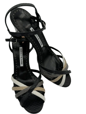 Manolo Blahnik "Masilva" Multi Colored Snakeskin Sandal *NEW*
