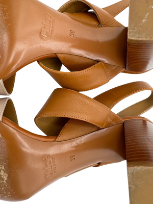 Chloe Mia Two Tone Block Heel Sandals