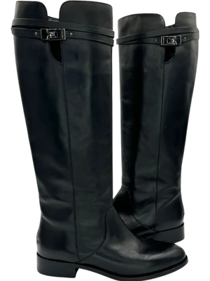 JIMMY CHOO Hyson Leather Riding Boots Size 39