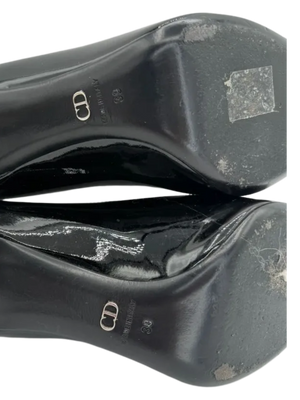Christian Dior Black Patent Leather "Instinct" Pointed Toe Pumps