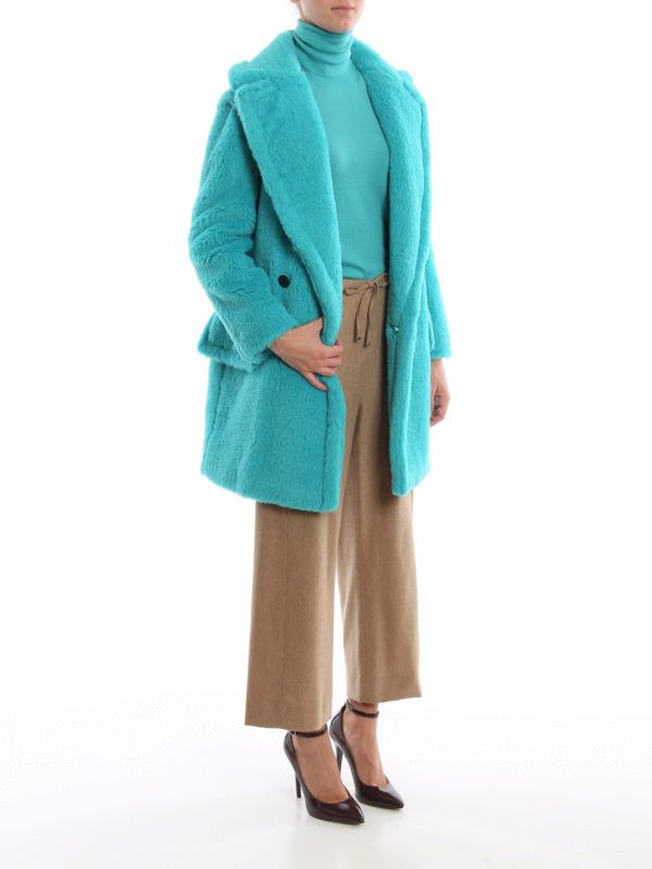 Max Mara “Adenia” Turquoise Double-Breasted Coat – Sfilata Collection – Size 0