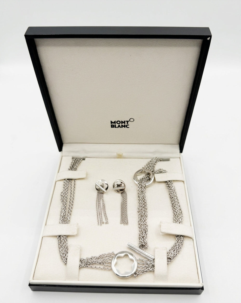 Montblanc Caress of a Star 925 Sterling Silver Necklace & Earrings Set