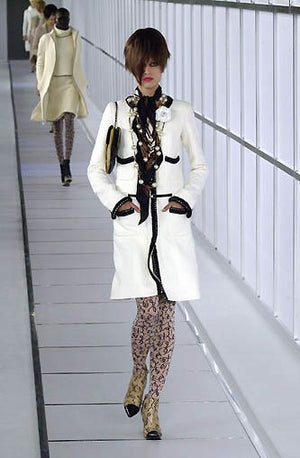 Chanel Fall 2000 Iconic Runway Coat/Dress with Patent Belt - Size 42