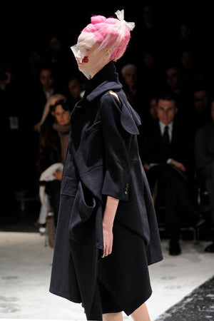 Comme des Garçons Black Wool Sculptural Coat – Fall 2009 – Size S